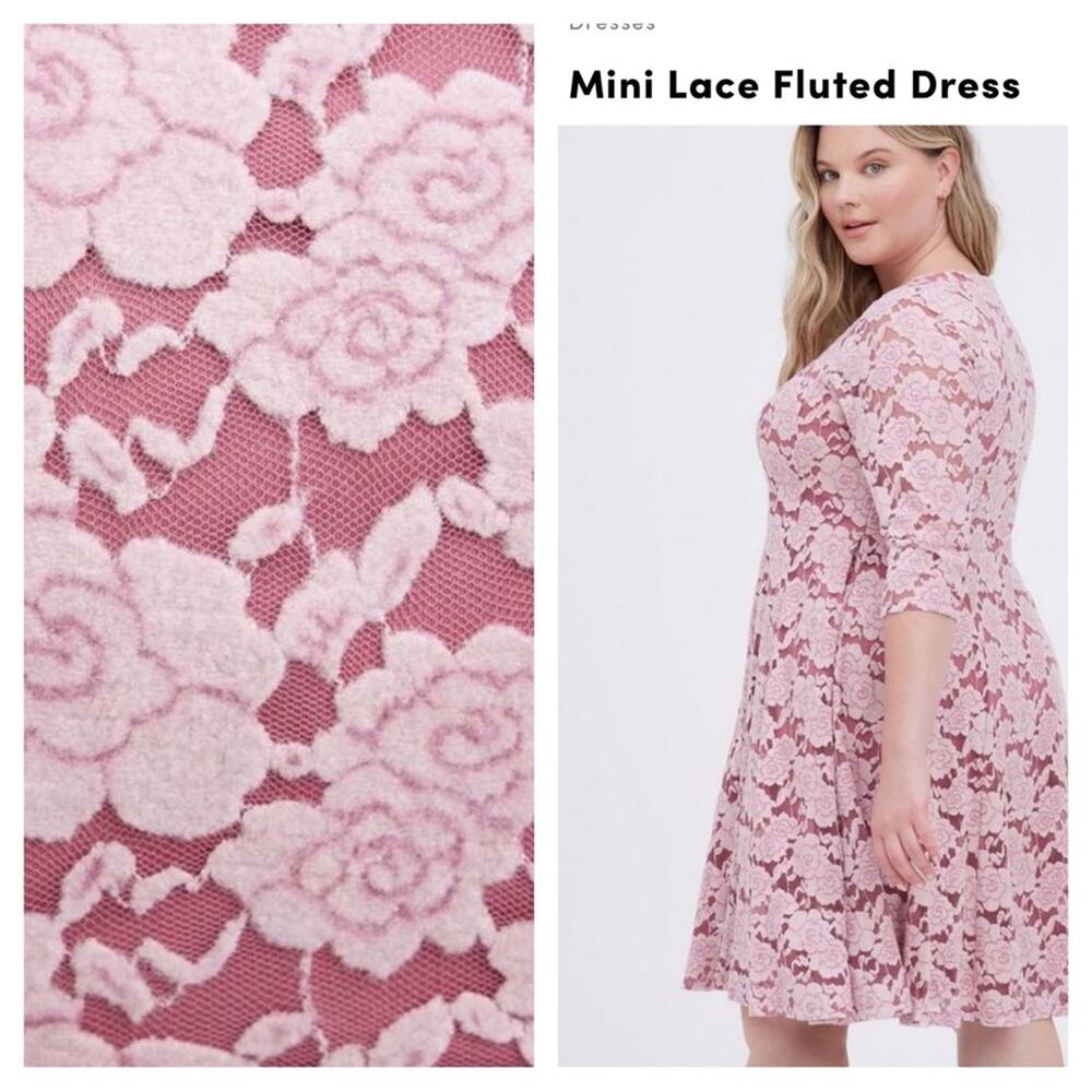 Torrid pink velvet burnout skater dress